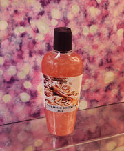 Luxurious Foaming Shower Oil 4 oz in Rose Gold Scent - Handmade Moisturizing Body Wash with Castor oil