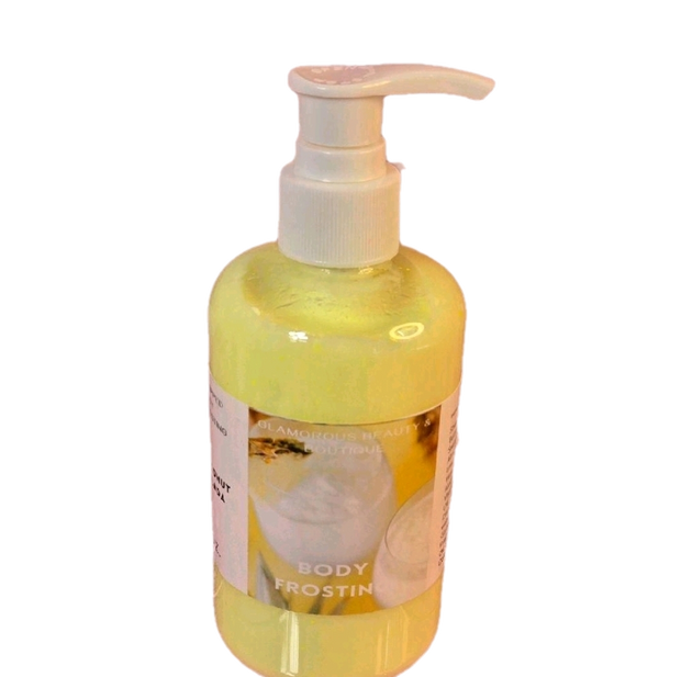 Coconut Colada Whipped Shea Butter Moisturizer. Handmade Shea Butter Body Frosting. All Natural Hand and Body Lotion 8 oz