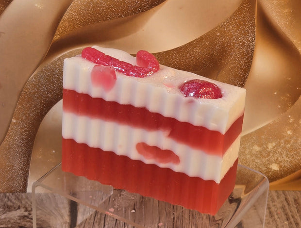 Candy Cane Handmade All Natural Goat Milk & Shea Butter Cereal Soap. Makeup Brush Cleaner. Cute Handcrafted Novelty Soap. Faux Food Soap.
