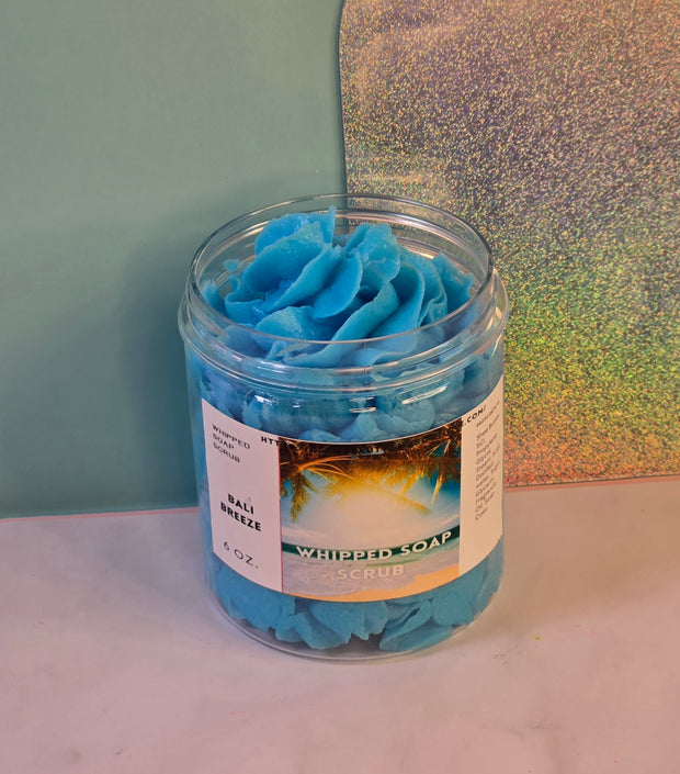 Bali Breeze Whipped Foaming Sugar Scrub. Exfoliating Body Wash & Scrub. All Natural Shea Butter Whipped Soap and Shaving Cream.
