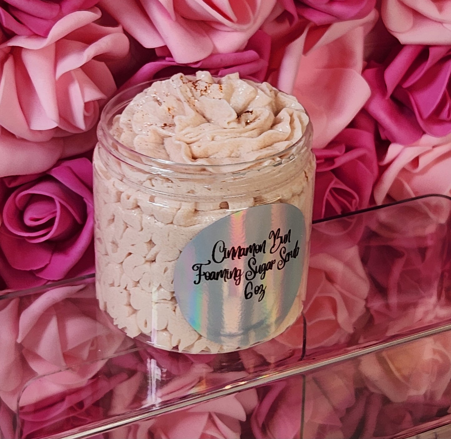 Cinnamon Bun Whipped Foaming Shea Butter Sugar Scrub. Exfoliating Body Wash & Scrub. All Natural Whipped Soap Scrub. Shaving Cream. - Glamorous Beauty & Boutique