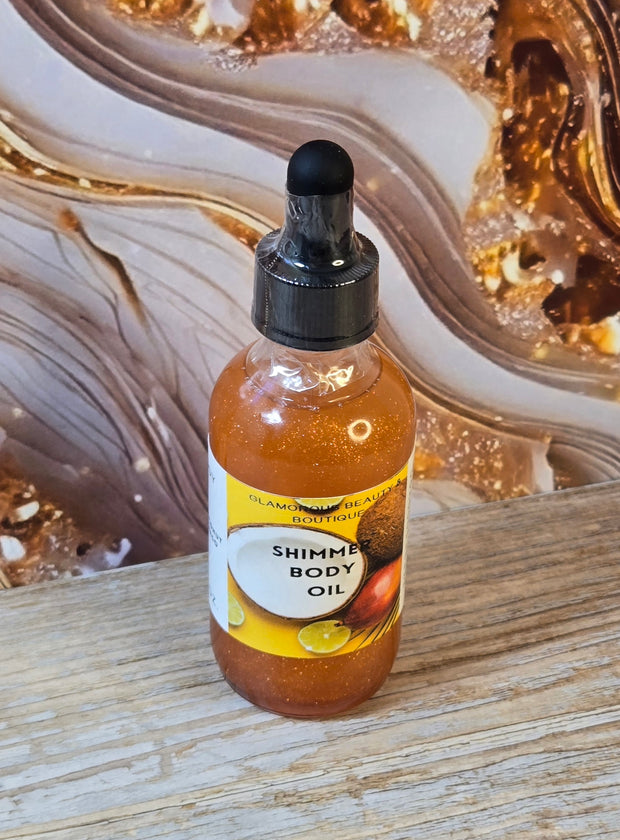 Coconut Mango All Natural Shimmer Body Oil. Luxurious and Moisturizing Body Oil for Dry or Normal Skin. Massage Oil. - Glamorous Beauty & Boutique 