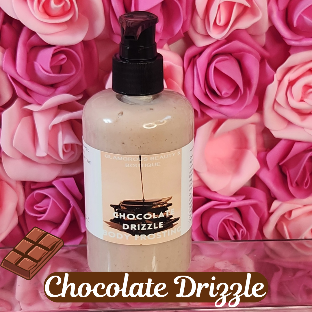 Chocolate Drizzle Whipped Shea Butter Moisturizer. Handmade Shea Butter Body Frosting. All Natural Hand and Body Lotion 8 oz - Glamorous Beauty & Boutique