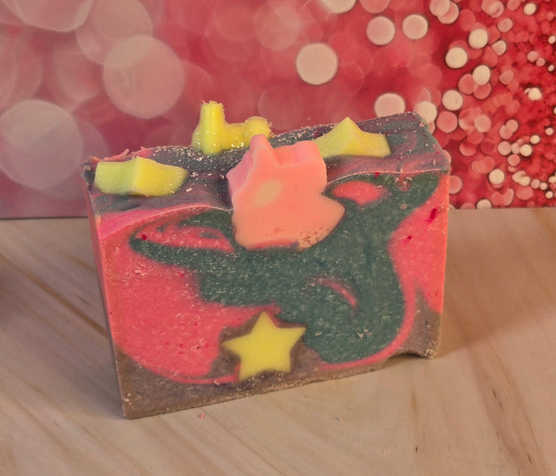 Over The Rainbow Organic Cold Process Swirl Soap. Handmade All Natural Handcrafted Soap. Cute Swirl Soap! Pink Soap Bar. Yoni Soap