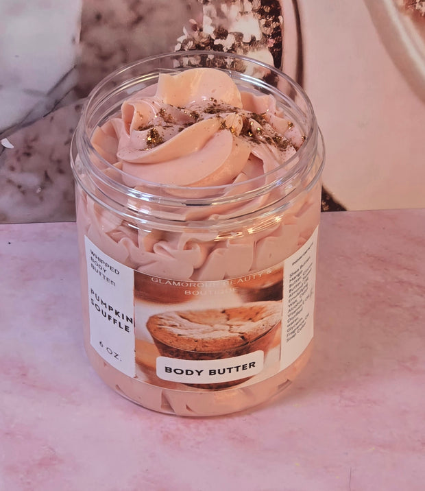 Pumpkin Souffle Whipped Body Butter. Handmade Shea & Cocoa Butter Whipped Body Butter. All Natural Non Greasy No Melt Body Butter