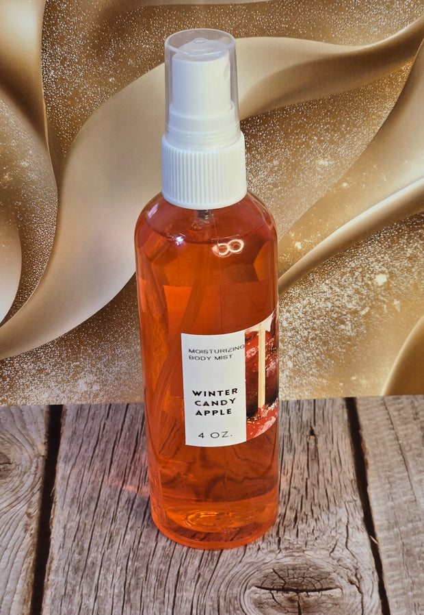 Winter Candy Apple BBW Type Moisturizing Body & Hair Spray. 4 oz Handmade Alcohol Free Hair and Body Mist
