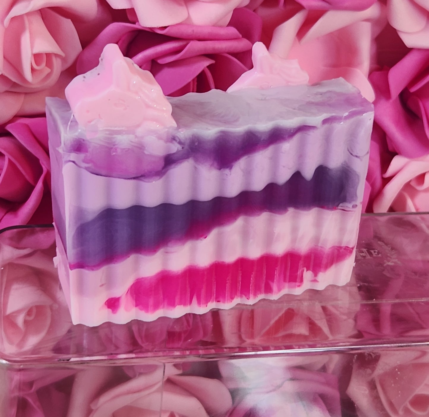 Cotton Candy Twist Handmade All Natural Goat Milk & Shea Butter Soap with Embeds.Makeup Brush Cleaner. Cute Handcrafted Swirl Soap