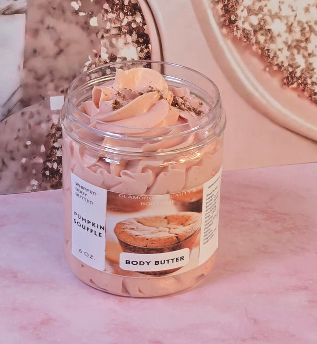 Pumpkin Souffle Whipped Body Butter. Handmade Shea & Cocoa Butter Whipped Body Butter. All Natural Non Greasy No Melt Body Butter