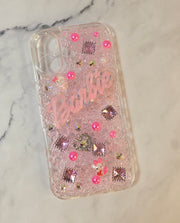 Pink Barbiecore & Hello Kitty Junk Phone Case for IPhone 16. Custom Phone Case (Rhinestones, Pearls). Glam Luxury Phone Case
