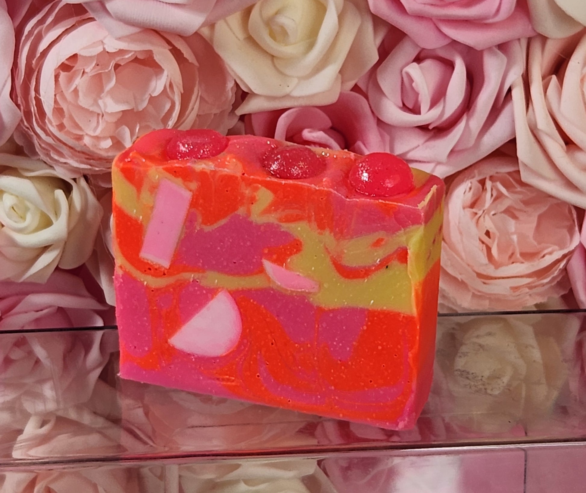 Rainbow Sherbet Organic Cold Process Swirl Soap. Handmade All Natural Handcrafted Soap. Cute Swirl Soap! Cute Soap Bar. Yoni Soap - Glamorous Beauty & Boutique