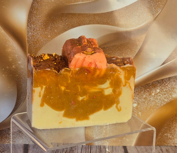 Pumpkin Cheesecake Organic Cold Process Swirl Soap. Handmade All Natural Handcrafted Soap. Cute Swirl Soap! Yoni Soap Bar