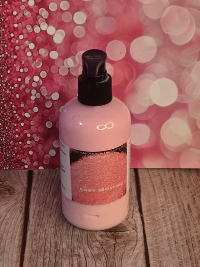 Pink Sugar Whipped Shea Butter Moisturizer. Handmade Shea Butter Body Frosting. All Natural Hand and Body Lotion 8 oz
