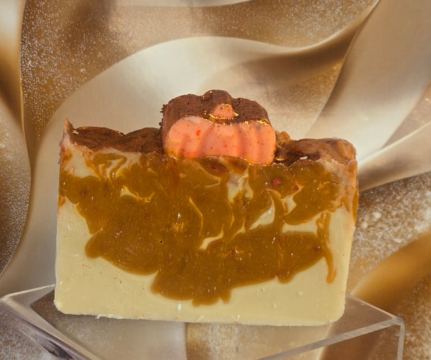 Pumpkin Cheesecake Organic Cold Process Swirl Soap. Handmade All Natural Handcrafted Soap. Cute Swirl Soap! Yoni Soap Bar