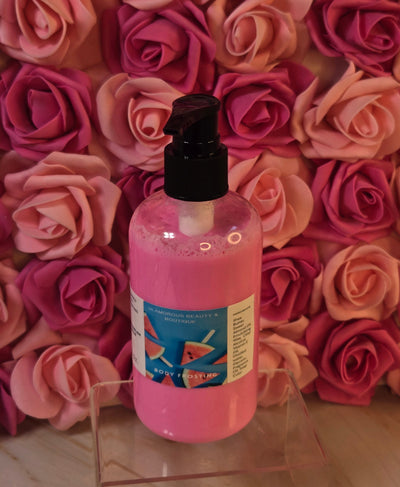 Watermelon Sugar Whipped Shea Butter Moisturizer. Handmade Shea Butter Body Frosting. All Natural Hand and Body Lotion 8 oz