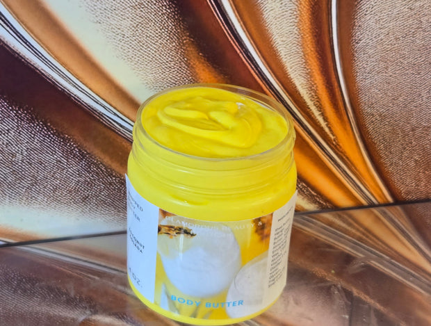 Coconut Colada Whipped Body Butter. Handmade Shea & Cocoa Butter Whipped Body Butter. All Natural Non Greasy No Melt Body Butter