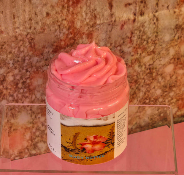 Aloha Paradise Whipped Body Butter. Handmade Shea, Cocoa and Mango Butter Body Frosting. All Natural Non Greasy No Melt Body Butter