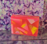 Aloha Paradise Handmade All Natural Goat Milk & Shea Butter Soap with Embeds. Yoni Soap Bar. Cute Handcrafted Layered Soap