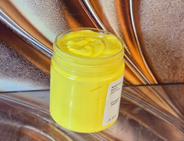 Coconut Colada Whipped Body Butter. Handmade Shea & Cocoa Butter Whipped Body Butter. All Natural Non Greasy No Melt Body Butter