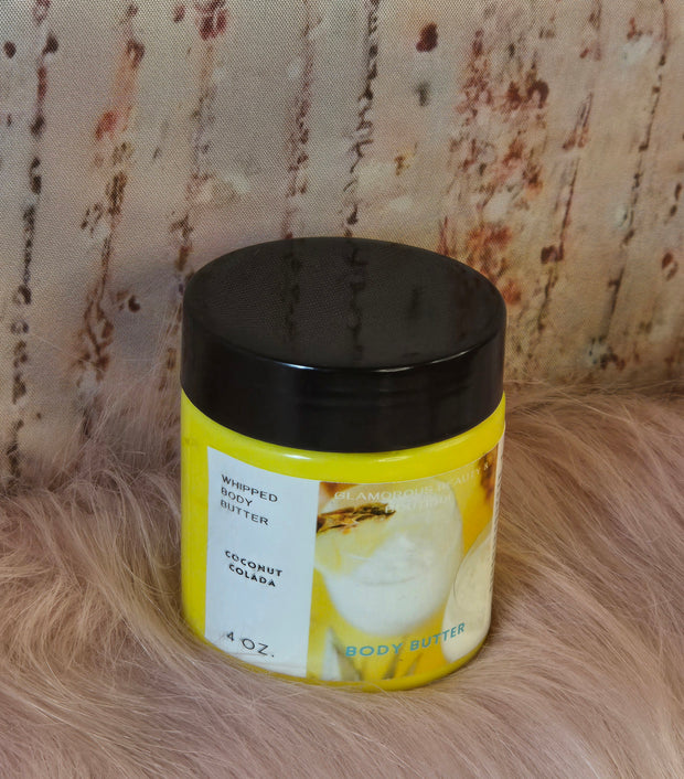 Coconut Colada Whipped Body Butter. Handmade Shea & Cocoa Butter Whipped Body Butter. All Natural Non Greasy No Melt Body Butter