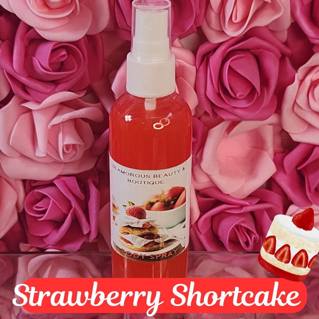 Strawberry Shortcake Body & Hair Spray. 4 oz Handmade Moisturizing Hair and Body Mist.  Alcohol Free! Room Freshener. - Glamorous Beauty & Boutique