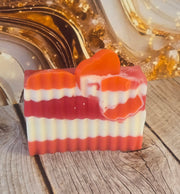 Winter Candy Apple Handmade All Natural Goat Milk & Shea Butter Soap with Embeds. Makeup Brush Cleaner. Cute Handcrafted Layered Soap for Fall