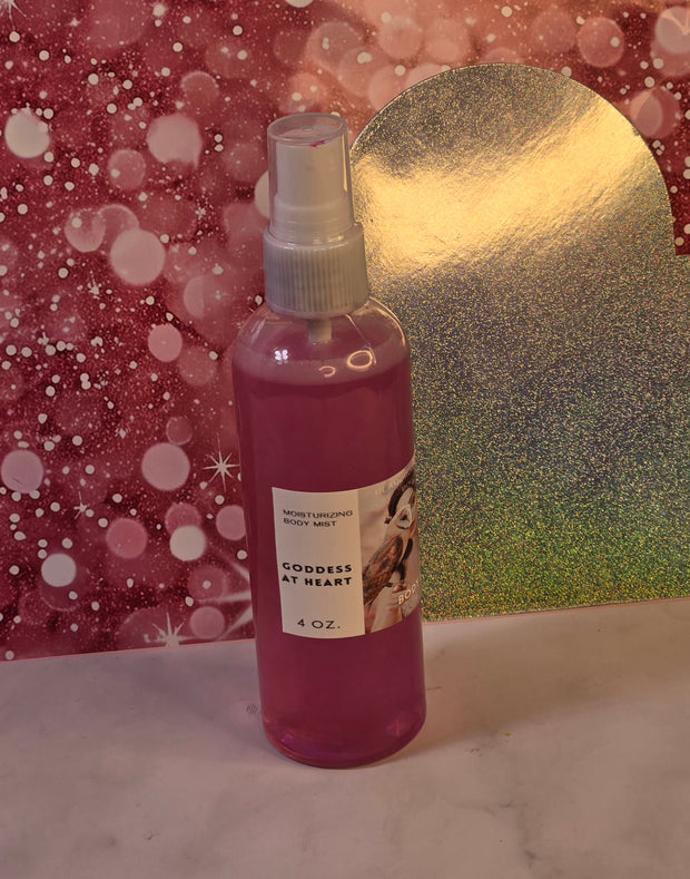 Goddess at Heart Body & Hair Spray. 4 oz Handmade Moisturizing Hair and Body Mist.  Alcohol Free! Room Freshener.