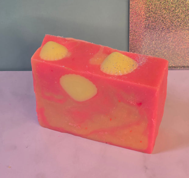 Peach, Peony & Pearl Organic Cold Process Swirl Soap. Handmade All Natural Handcrafted Soap. Cute Swirl Soap! Pink Soap Bar. Yoni Soap
