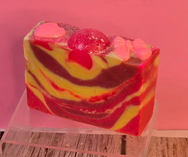 Pink Stilettos Organic Cold Process Swirl Soap with Frosting. Handmade All Natural Handcrafted Soap. Cute Swirl Soap! Pink Soap Bar. Yoni Soap